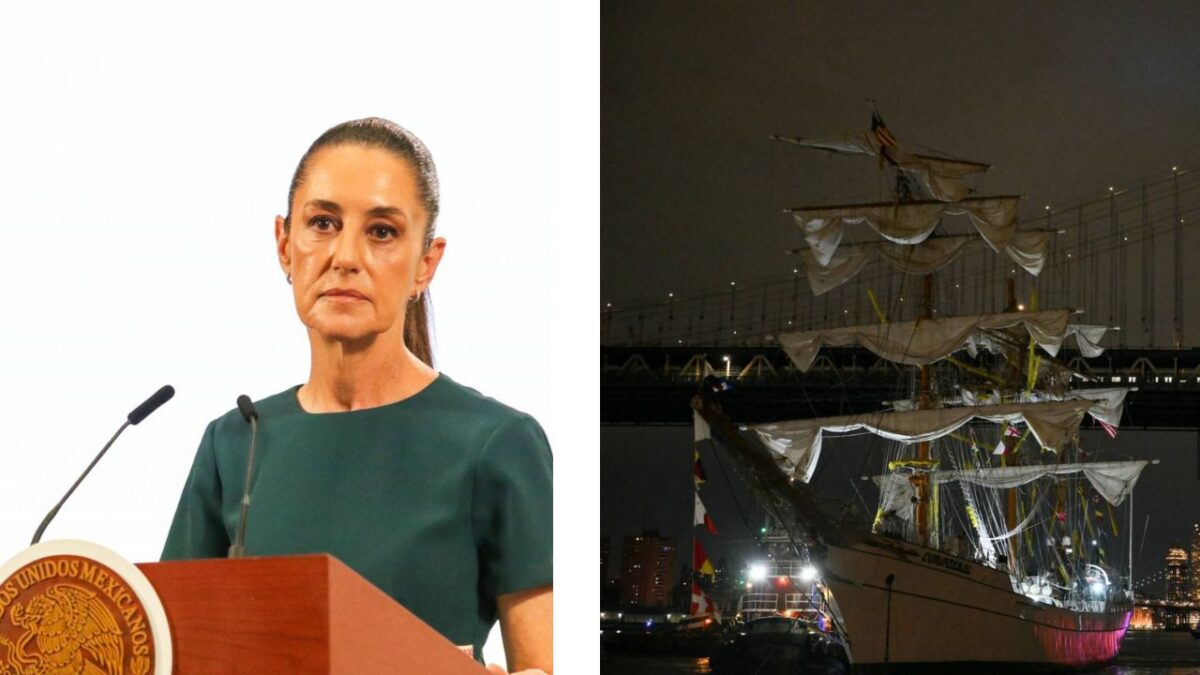 La presidenta Claudia Sheinbaum lamentó la muerte de dos de los cadetes involucrados en el accidente del buque Cuauhtémoc en NY.
