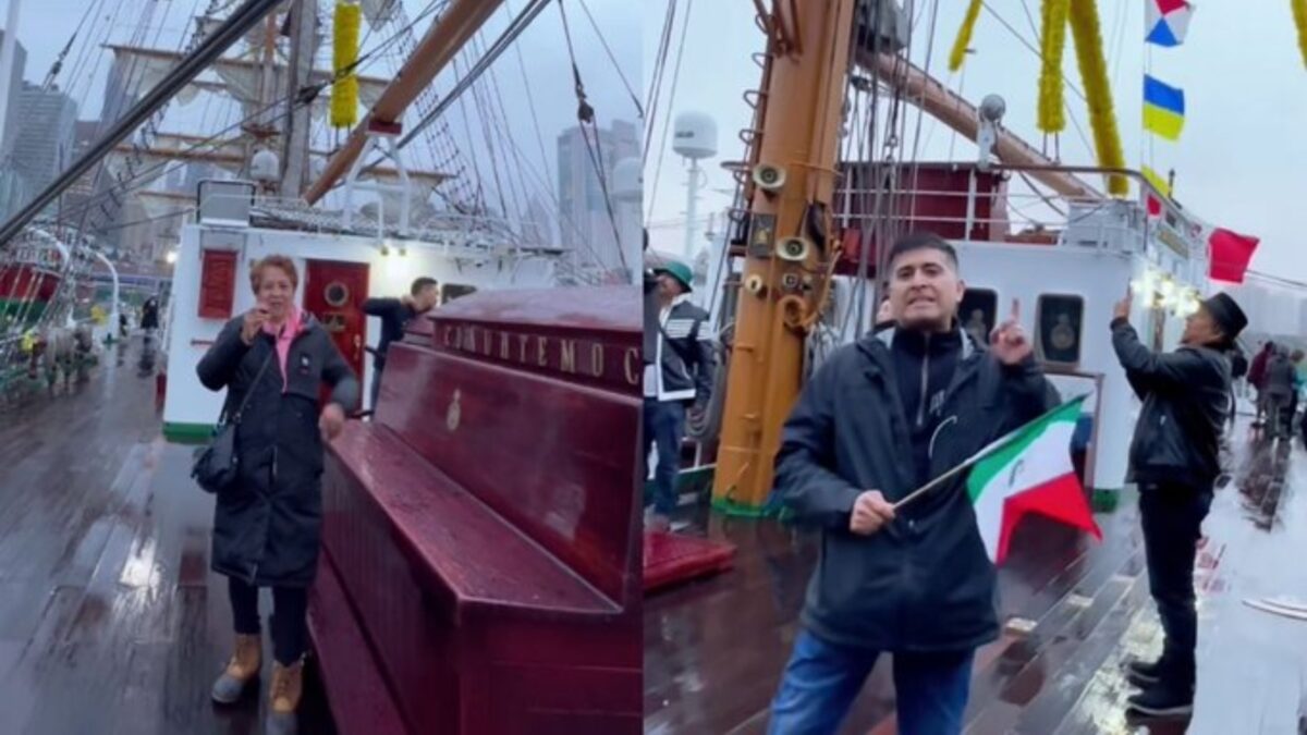 Sheinbaum deslindó a Semar por proselitismo en el buque Cuauhtémoc.