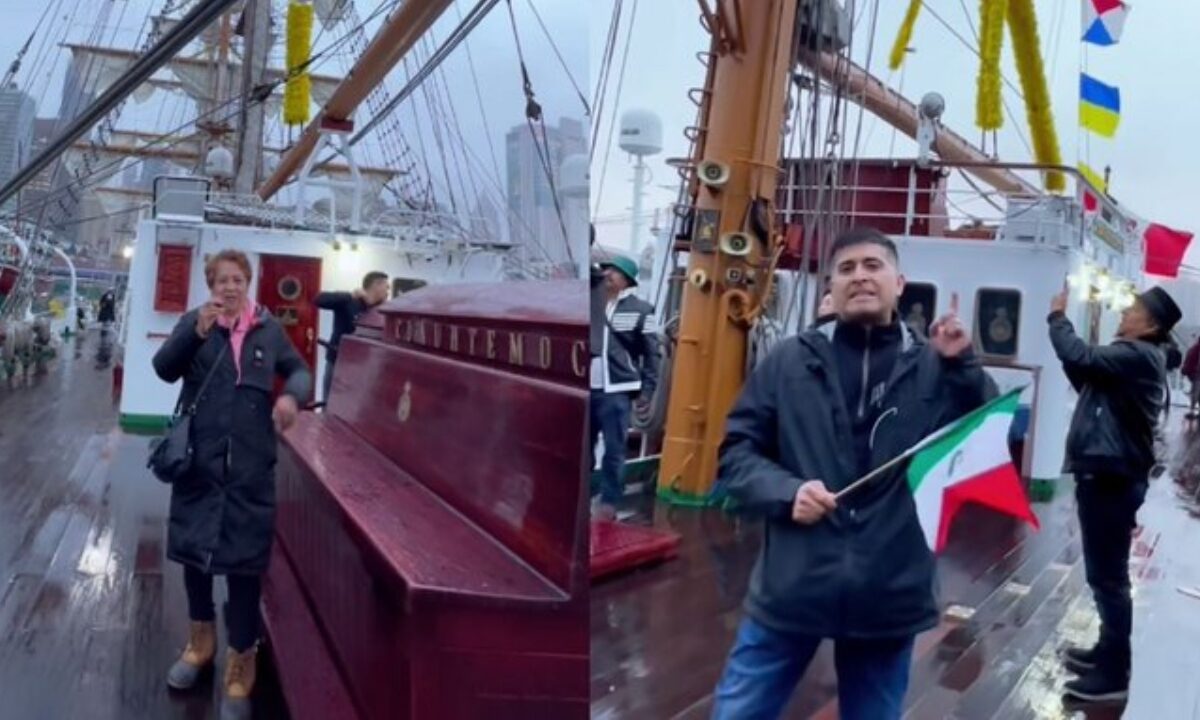 Sheinbaum deslindó a Semar por proselitismo en el buque Cuauhtémoc.