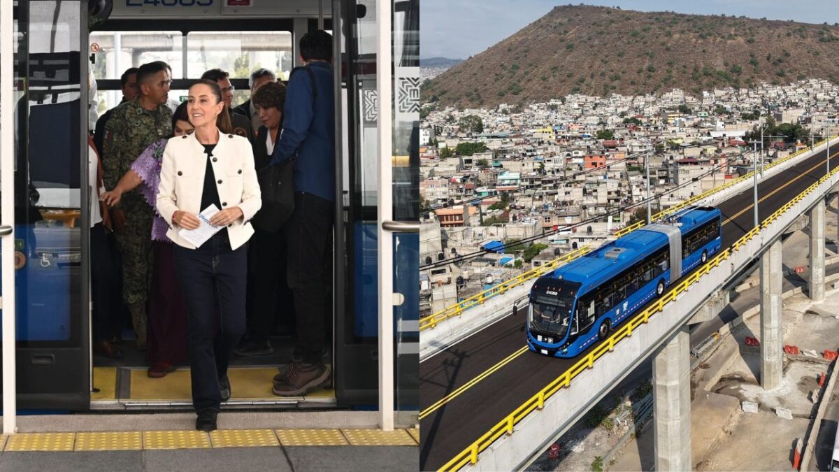 La presidenta Sheinbaum recorrió las estaciones del Trolebús Elevado Chalco-Santa Martha.
