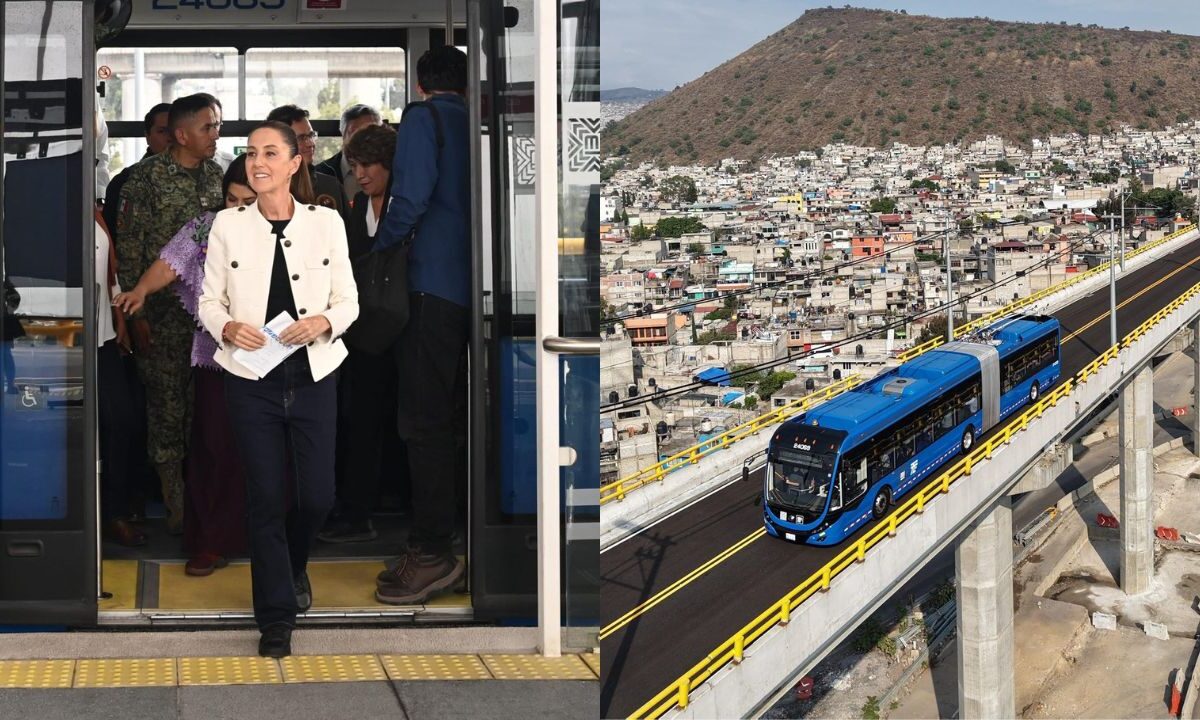 La presidenta Sheinbaum recorrió las estaciones del Trolebús Elevado Chalco-Santa Martha.