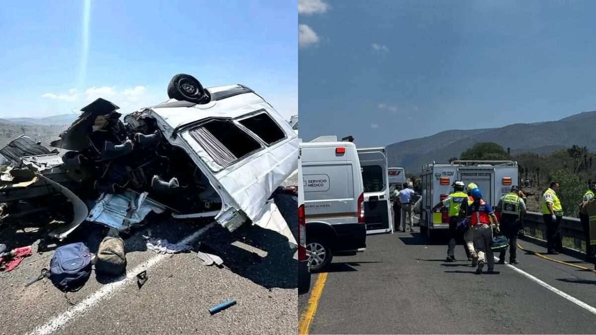 Van 21 muertos por un accidente entre un autobús, una pipa y una camioneta sobre la supercarretera Cuacnopalan-Oaxaca.