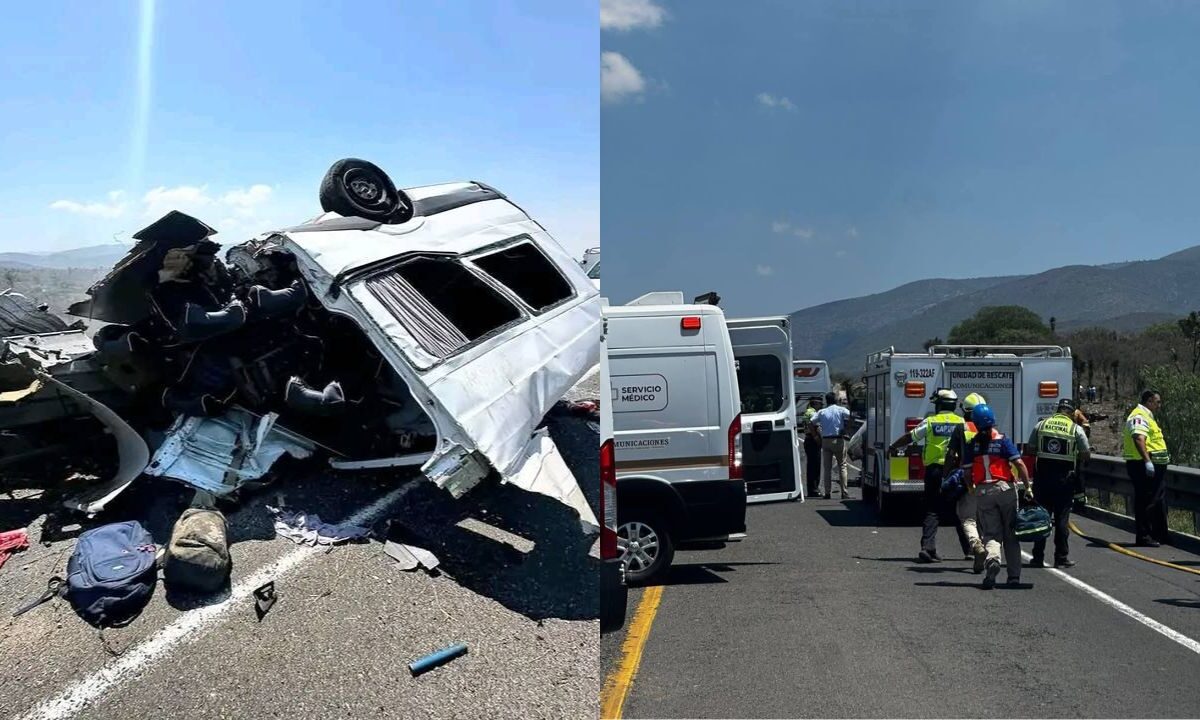 Van 21 muertos por un accidente entre un autobús, una pipa y una camioneta sobre la supercarretera Cuacnopalan-Oaxaca.
