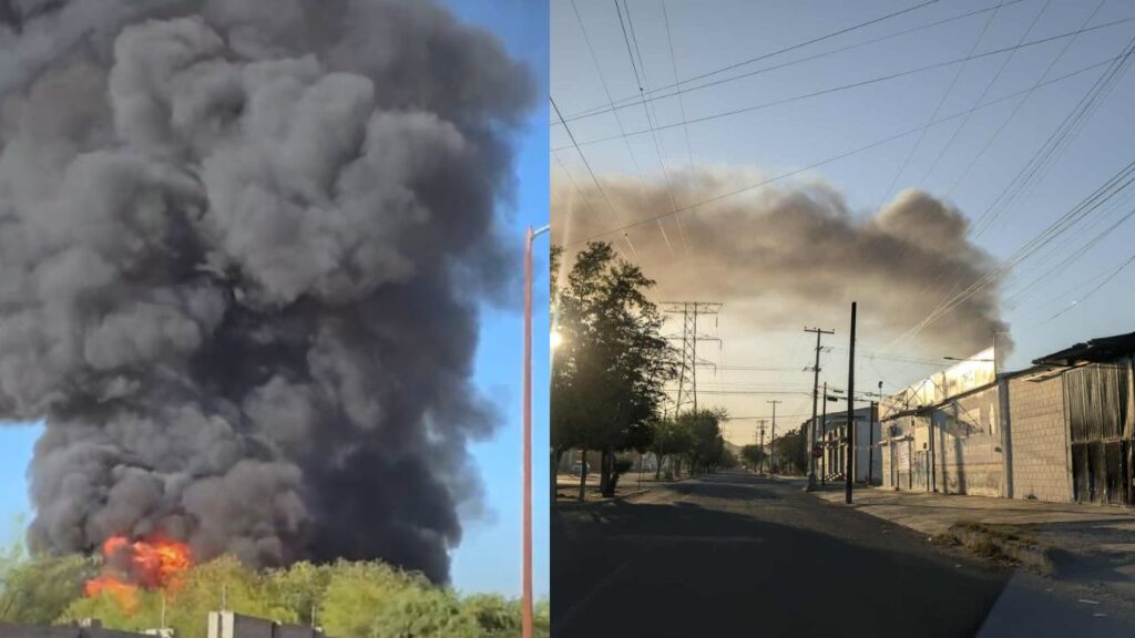 VIDEO: Se registra fuerte incendio en bodega de tarimas en Hermosillo. Noticias en tiempo real
