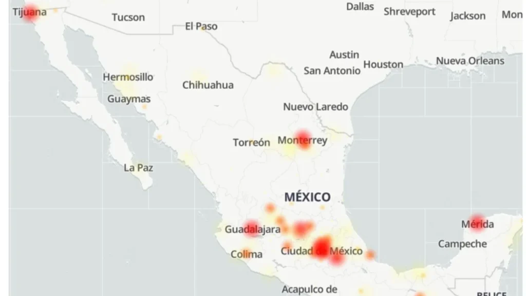 Ciudades de México que presentaron fallas en Spotify