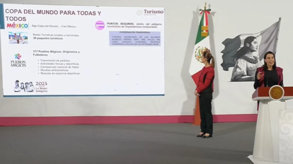 La secretaria de Turismo quiere llevar el Mundial 2026 a los 32 estados y a los 177 Pueblos Mágicos