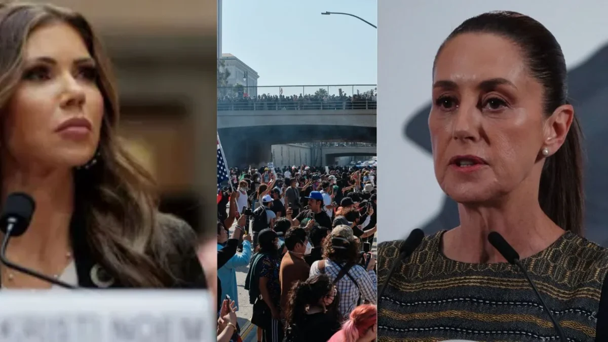 “Falso” que haya alentado manifestaciones violentas, responde Sheinbaum a Noem