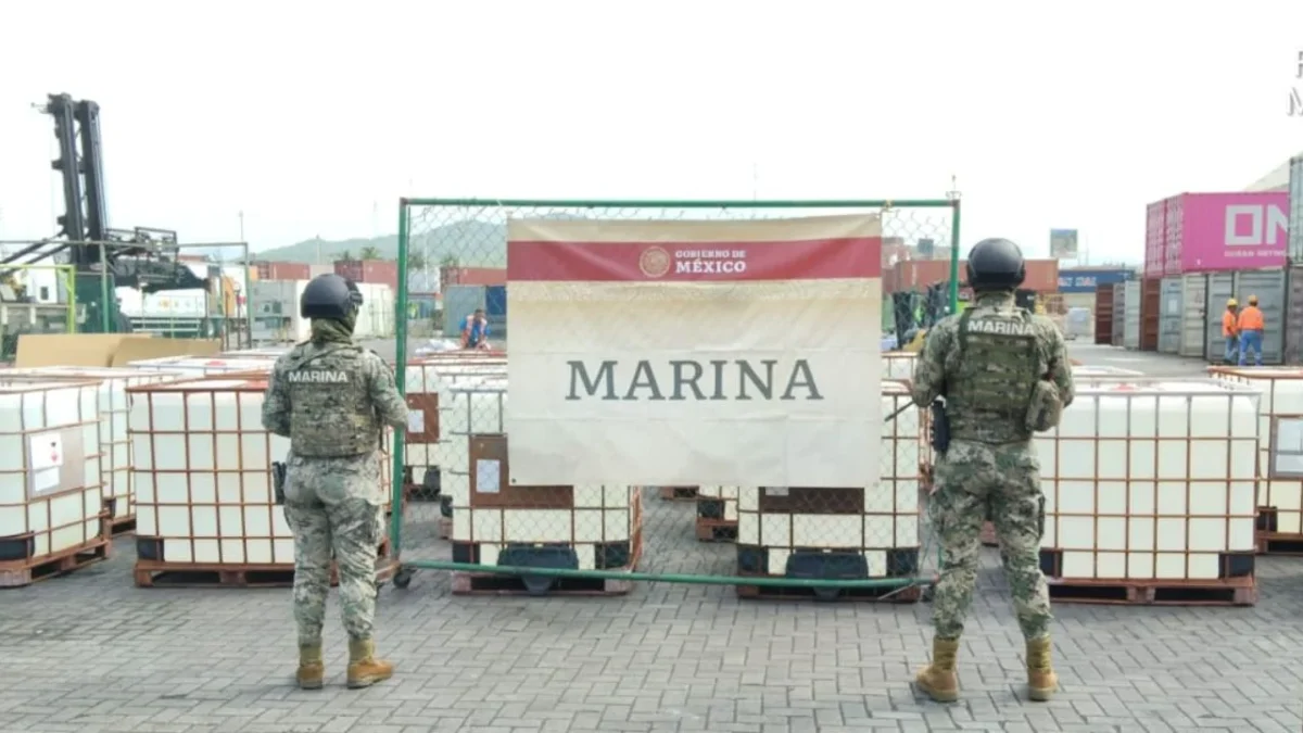 Marina asegura precursores para fabricar hasta 10 toneladas de metanfetamina