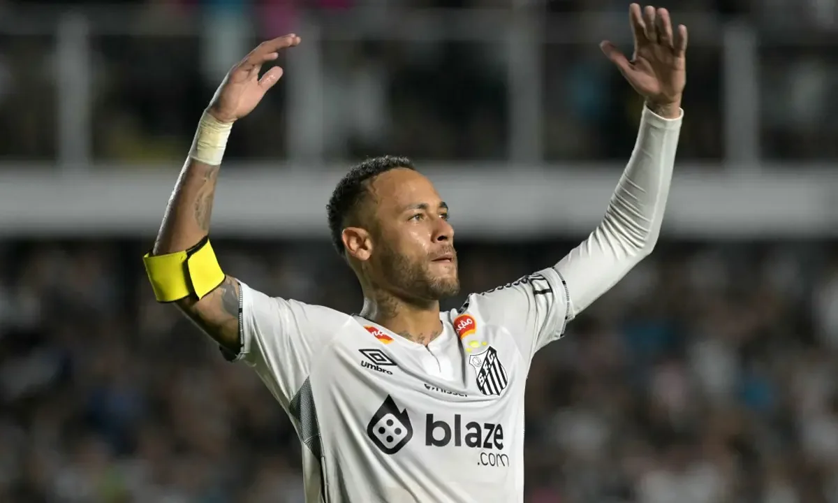 El astro Neymar con el Santos