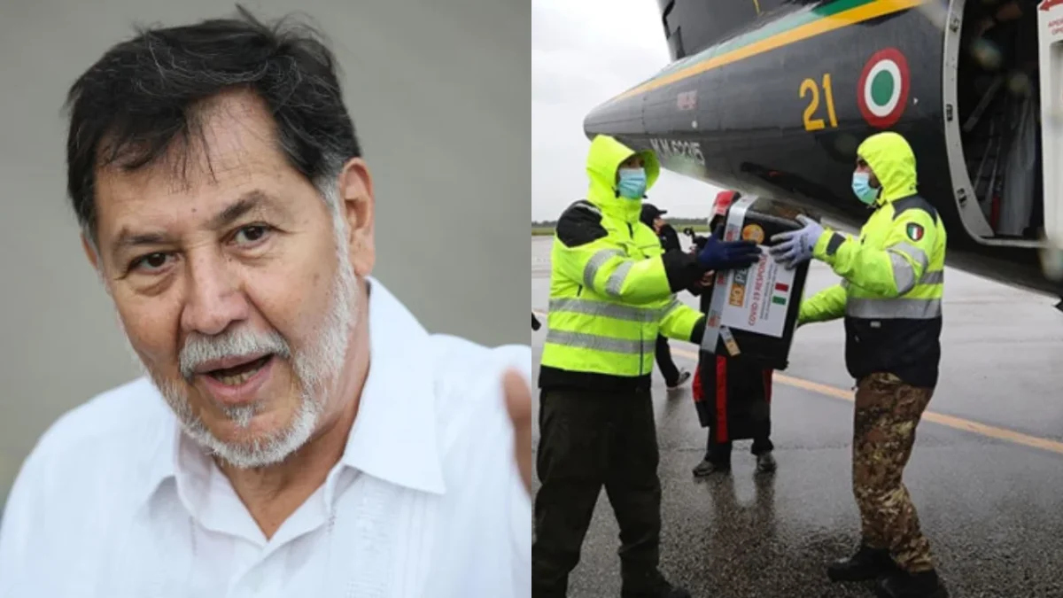 Noroña usa helicóptero de fuerza especial italiana para llegar de Roma al aeropuerto