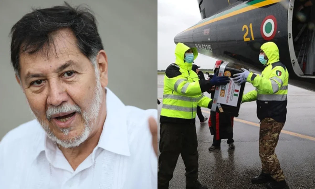 Noroña usa helicóptero de fuerza especial italiana para llegar de Roma al aeropuerto