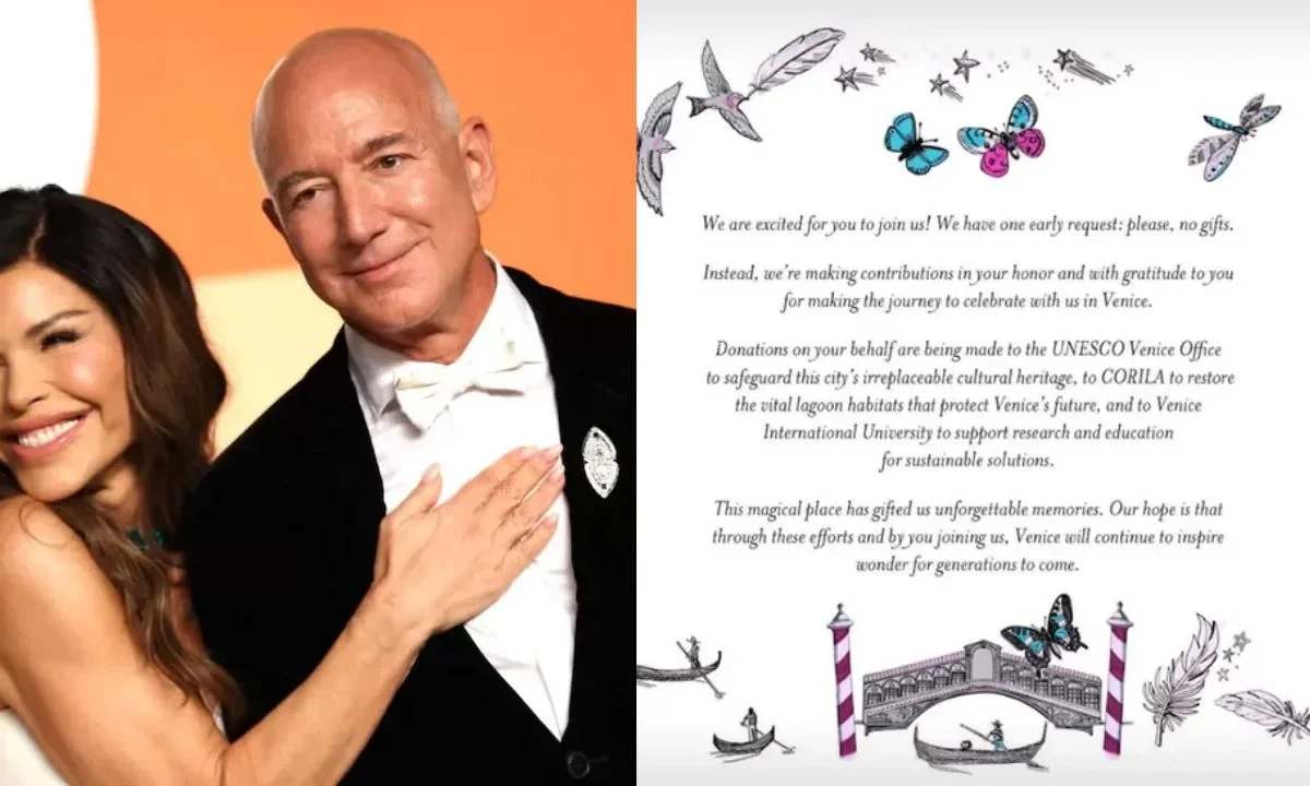 Revelan invitación de la boda de Jeff Bezos y Lauren Sanchez