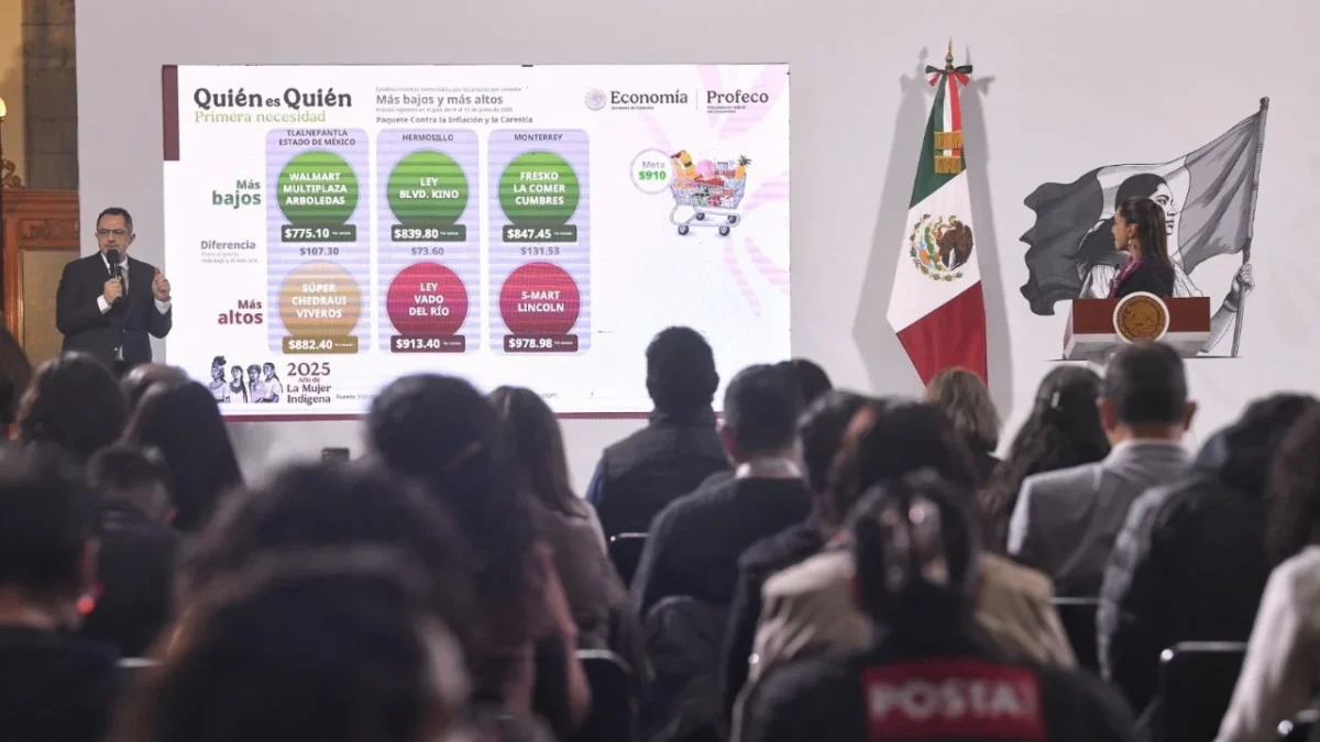 La Profeco informa que va a la baja el precio promedio de la gasolina magna.
