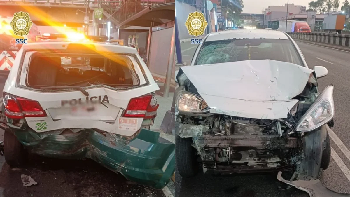 Un sujeto quedó detenido luego de impactar en la alcaldía Benito Juárez su vehículo contra una patrulla en un punto de alcoholímetro.
