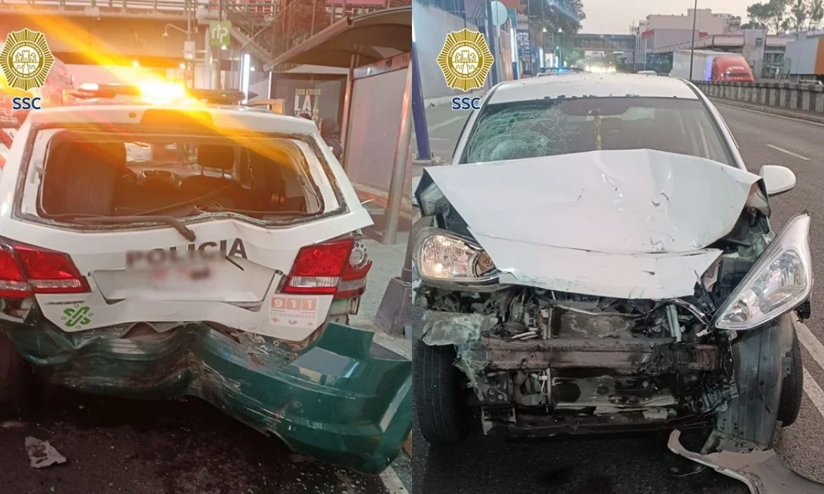 Un sujeto quedó detenido luego de impactar en la alcaldía Benito Juárez su vehículo contra una patrulla en un punto de alcoholímetro.