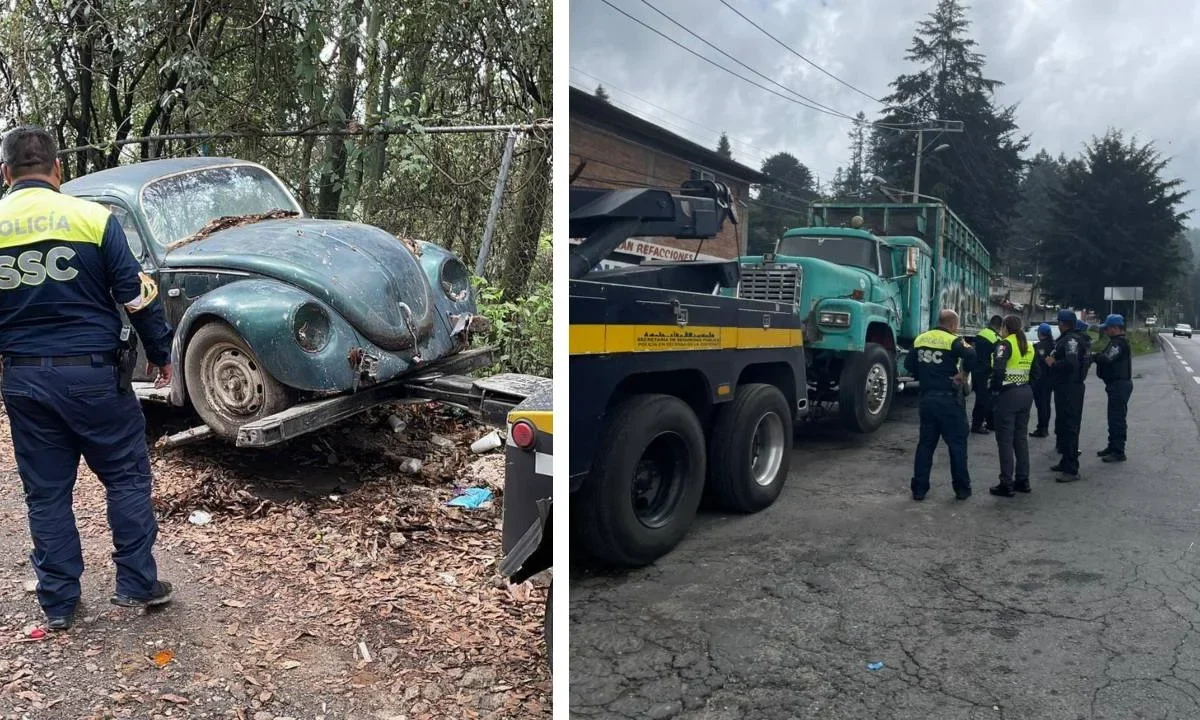 Avanza retiro de vehículos abandonados en diversas zonas de la alcaldía Cuajimalpa.