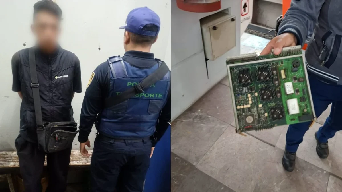 Autoridades capitalinas y del Estado de México detuvieron a un individuo que presuntamente robó el panel de tarjetas electrónicas de un tren del Metro en la Línea B; el sujeto fue puesto a disposición del Ministerio Público.