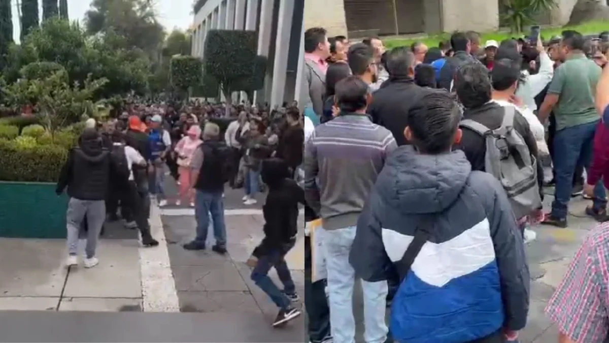 Captan en video enfrentamientos entre encapuchados y trabajadores del TSJCDMX.