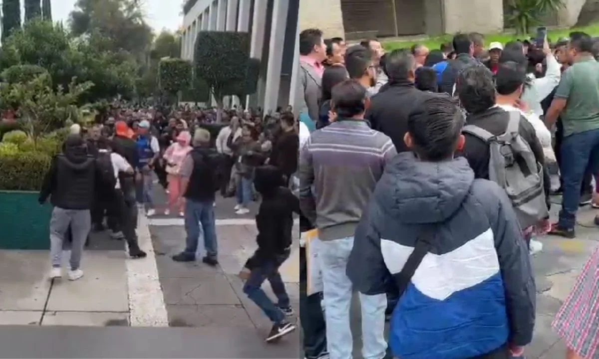 Captan en video enfrentamientos entre encapuchados y trabajadores del TSJCDMX.