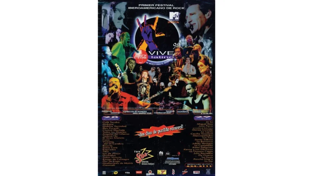 Cartel del primer Vive Latino, edición 1998