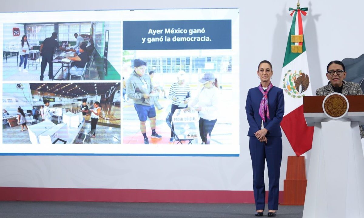Rosa Icela Rodríguez, titular de la Secretaría de Gobernación (Segob) señaló que con los resultados de la elección judicial ganó México y la democracia.