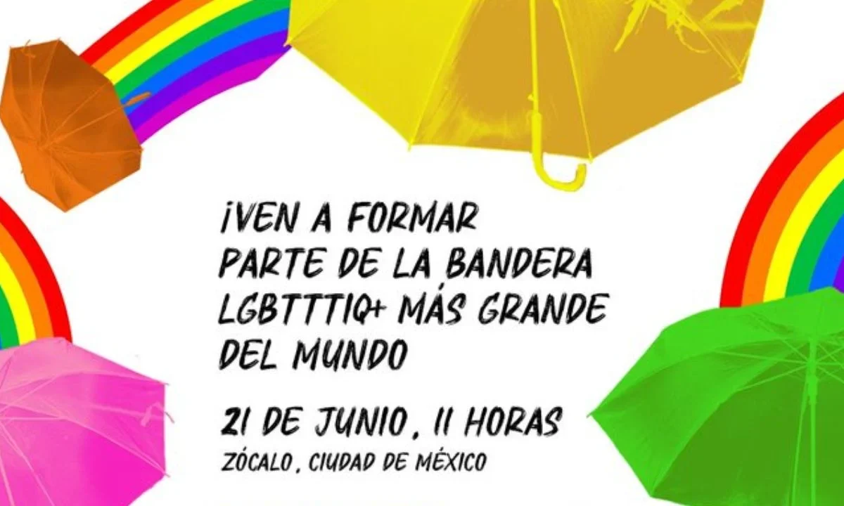 La Secretaría de Cultura de la CDMX lanzó una invitación para formar la bandera LGBTTTIQ+ más grande del mundo en el zócalo.