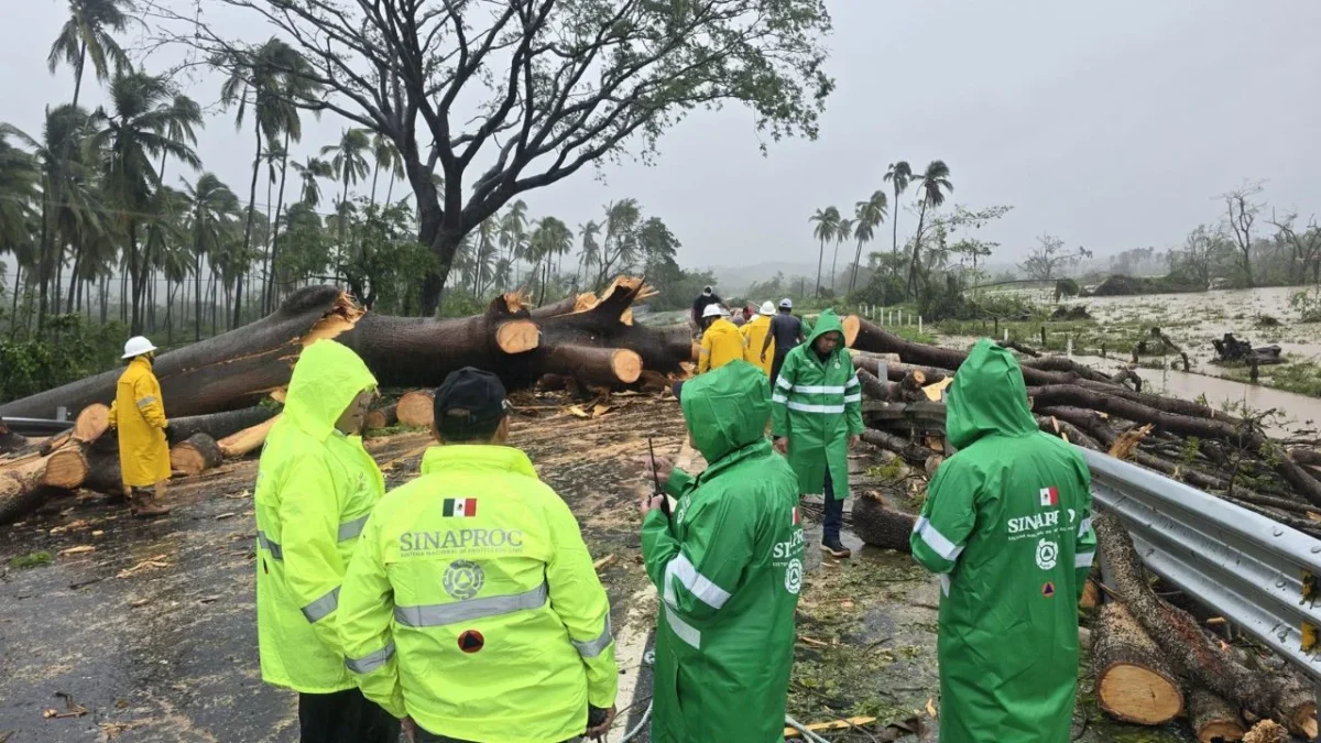 El paso del huracán Erick afectó 15 tramos carreteros y dejó sin luz a 2 municipios en Oaxaca.
