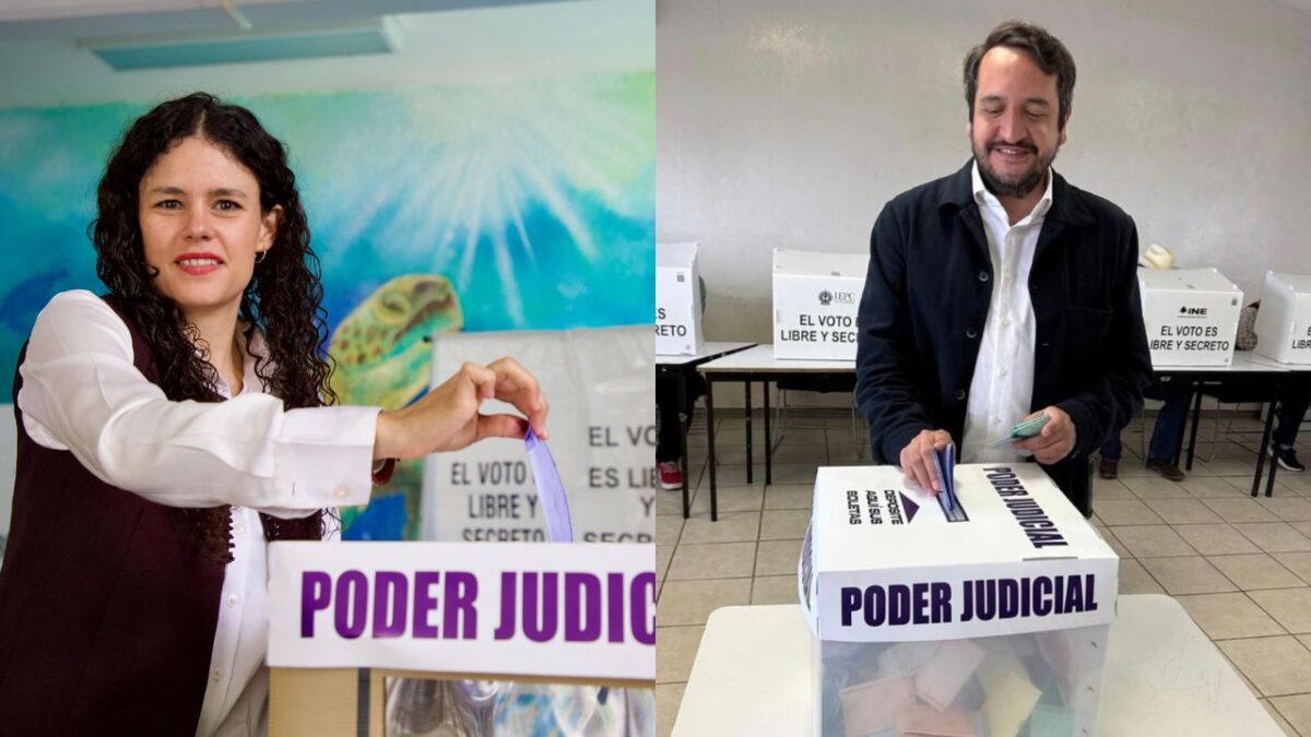 Luisa María Alcalde y Andrés Manuel López Beltrán emitieron su voto en la elección judicial
