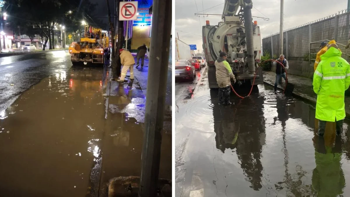 Las lluvias de este jueves dejan 9 encharcamientos en la CDMX.