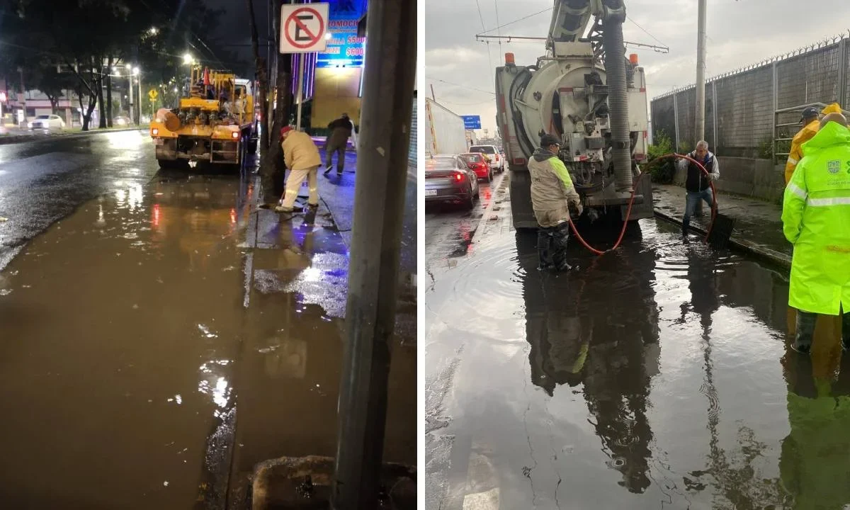 Las lluvias de este jueves dejan 9 encharcamientos en la CDMX.