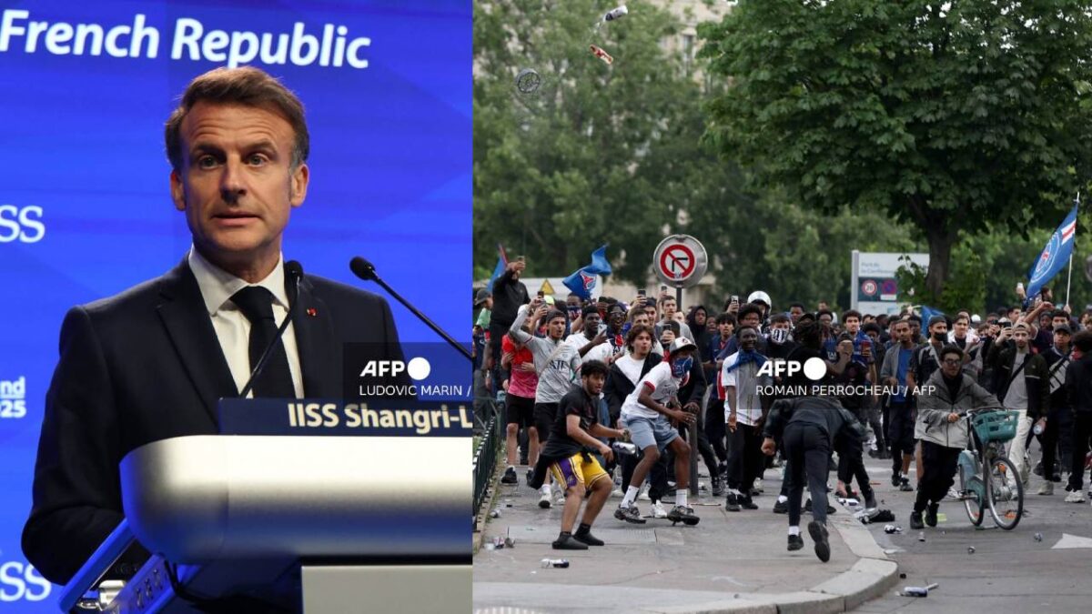 El presidente francés, Emmanuel Macron, condenó los incidentes durante la celebración de la victoria de PSG.