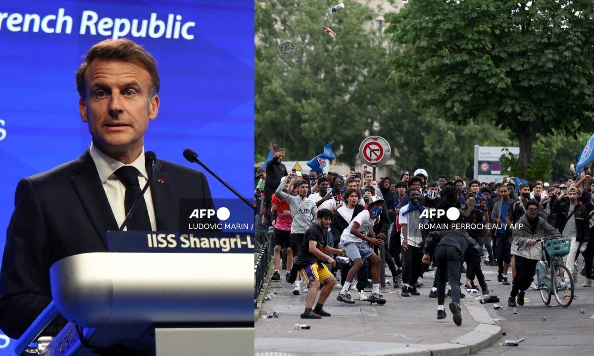 El presidente francés, Emmanuel Macron, condenó los incidentes durante la celebración de la victoria de PSG.