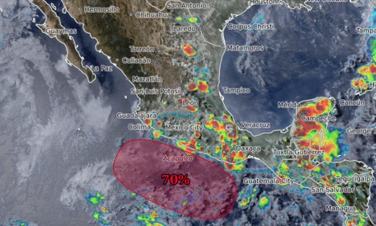 Vigilan zona de baja presión en el Pacífico mexicano por la formación del potencial ciclónico.