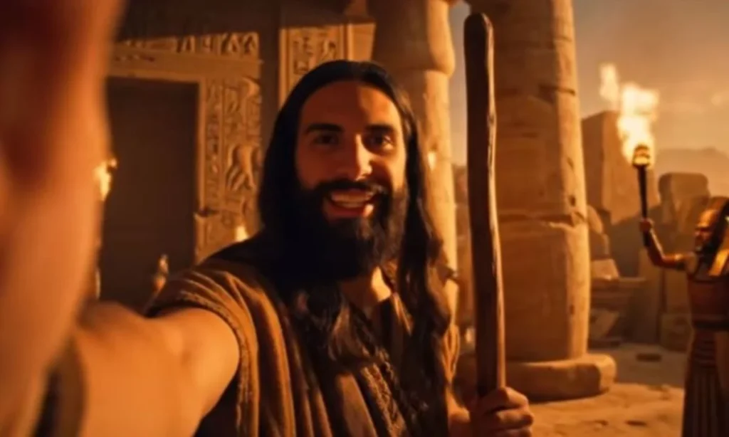 En estos videos, personajes como Moisés, Cleopatra o Napoleón aparecen frente a cámara
