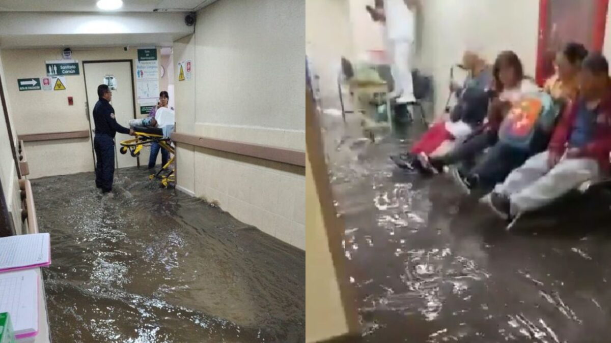 Por inundación en la sala de urgencias en el Hospital 53 del IMSS, reubican a pacientes.