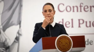 Presidenta Claudia Sheinbaum durante la conferencia mañanera.