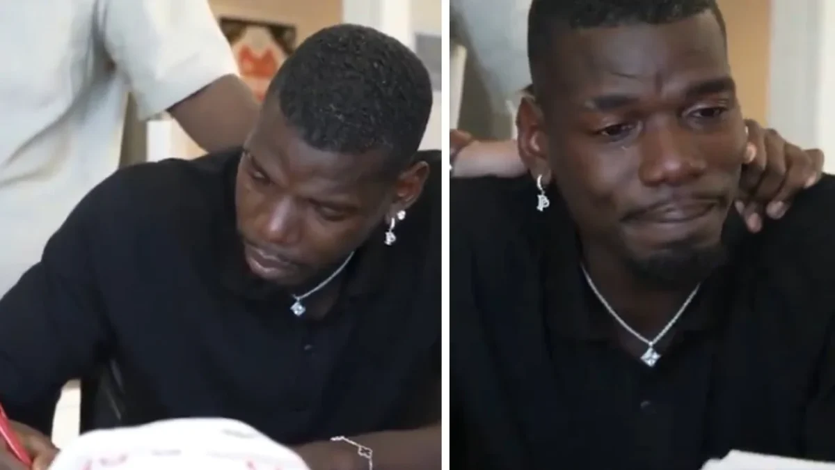 Entre lágrimas, el futbolista Paul Pogba firmó su contrato con el club Mónaco de Francia.