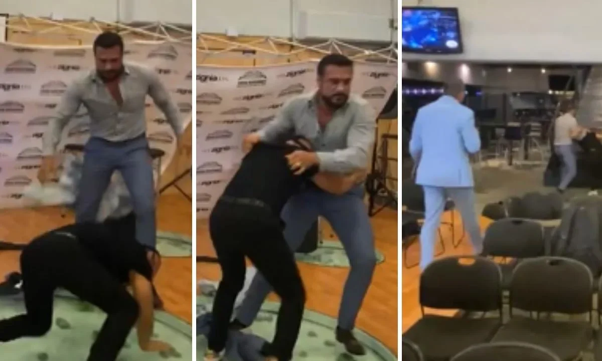 El luchador Alberto "El Patrón" golpeó a El Hijo del Vikingo durante la conferencia de prensa de Triplemanía Regia 2025.