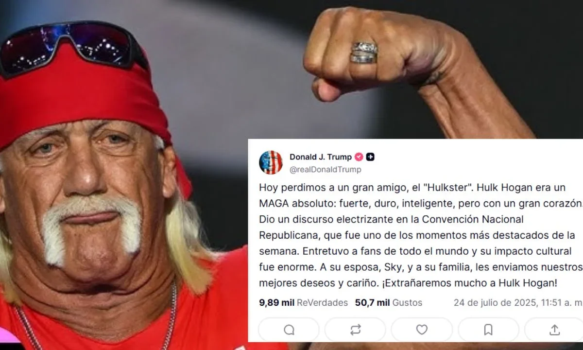 Trump lamenta la muerte de Hulk Hogan, 'perdimos a un gran amigo'