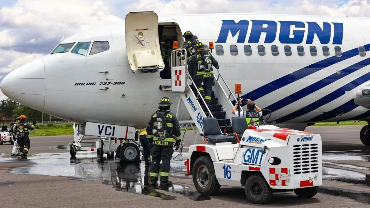 El AICM realizó un simulacro de seguridad operacional.