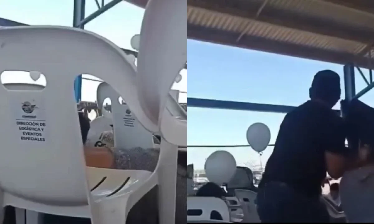 Captan momento de la balacera al exterior de una secundaria en Baja California Sur.