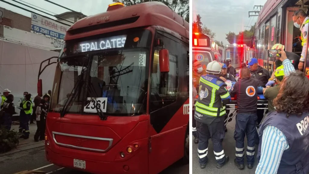 Choque entre Metrobús y camioneta deja un saldo de 7 lesionados. Noticias en tiempo real