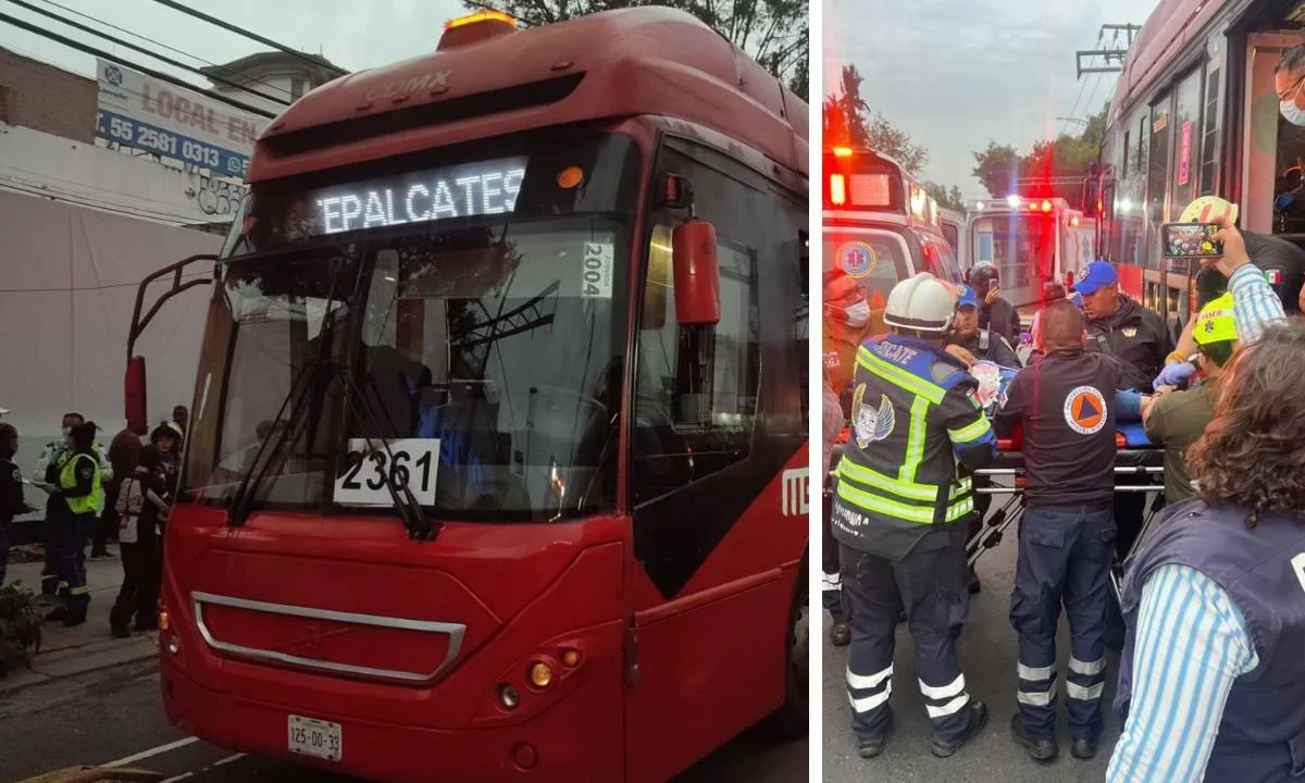 El choque de una unidad del Metrobús y una camioneta dejó un saldo de 7 lesionados.