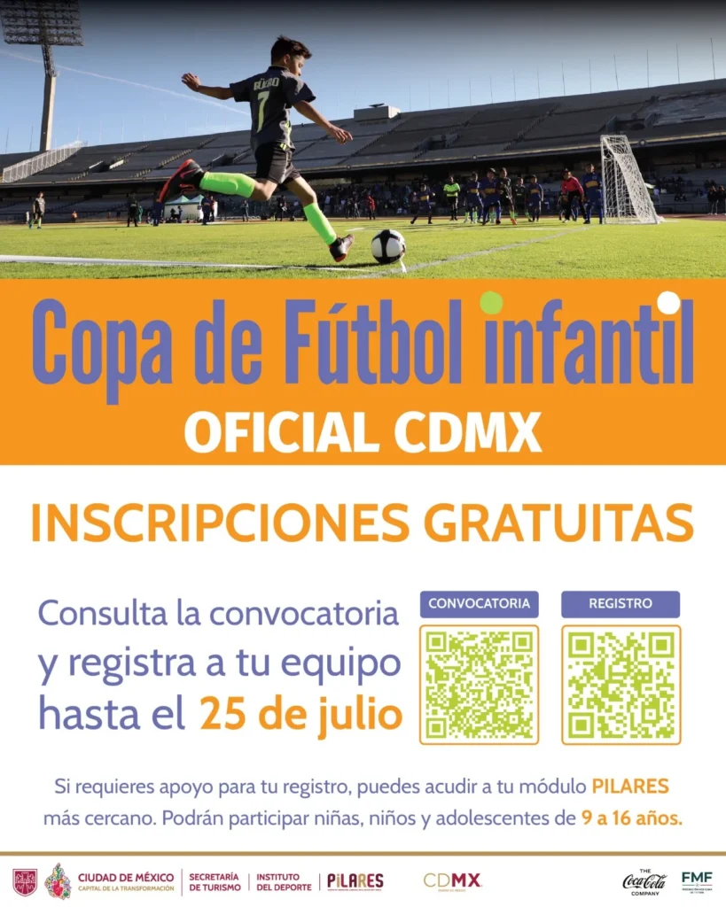 La Copa de Futbol Infantil CDMX expande su periodo de inscripciones.