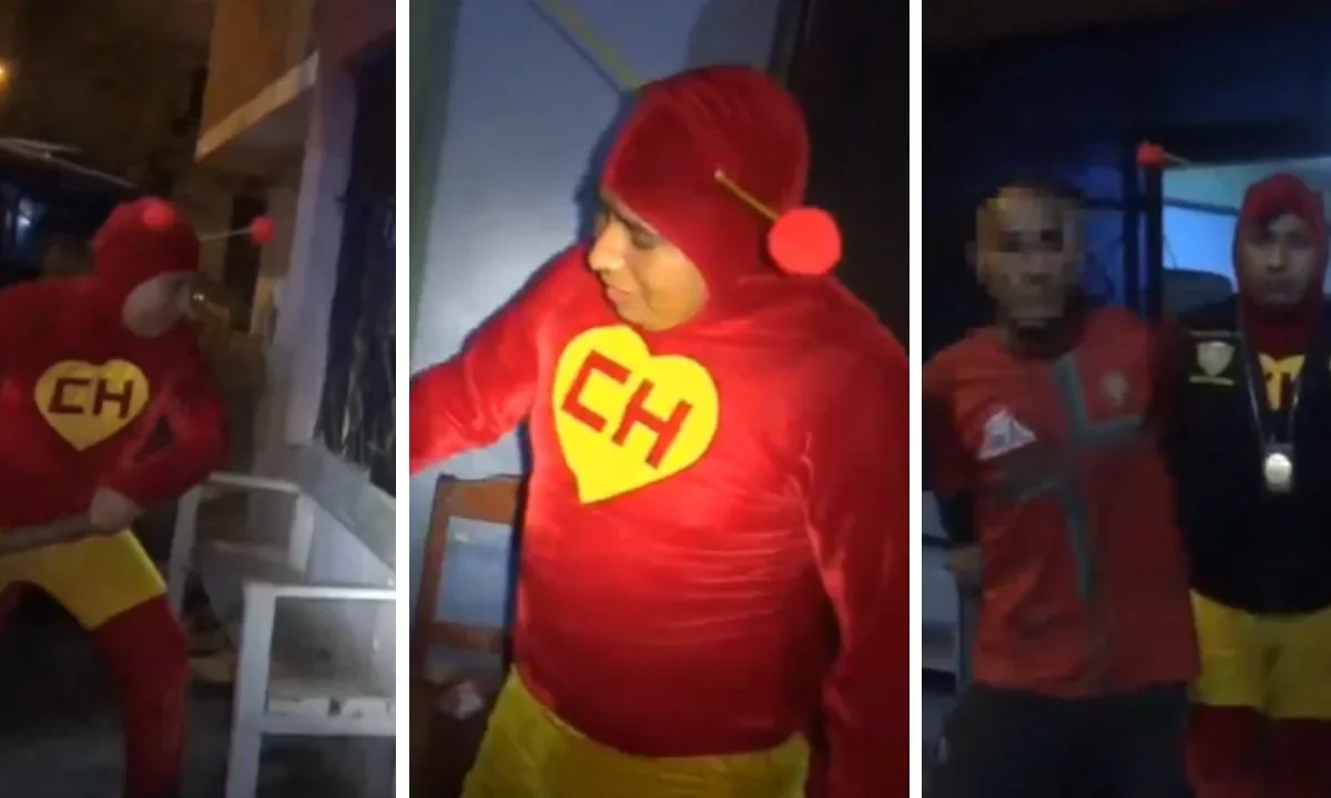 ¡No contaban con mi astucia! "El Chapulín Colorado" se hizo presente en un operativo contra el narcotráfico.