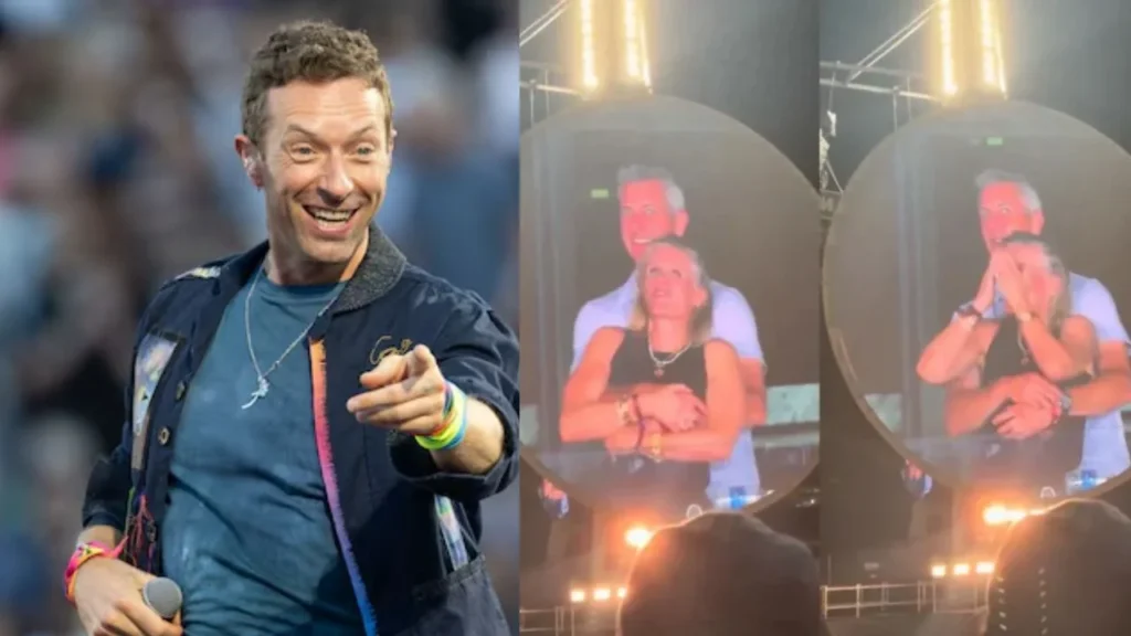 “Oh, miren a estos dos o están teniendo una aventura… o son muy tímidos”, dijo Chris Marti, vocalista de Coldplay