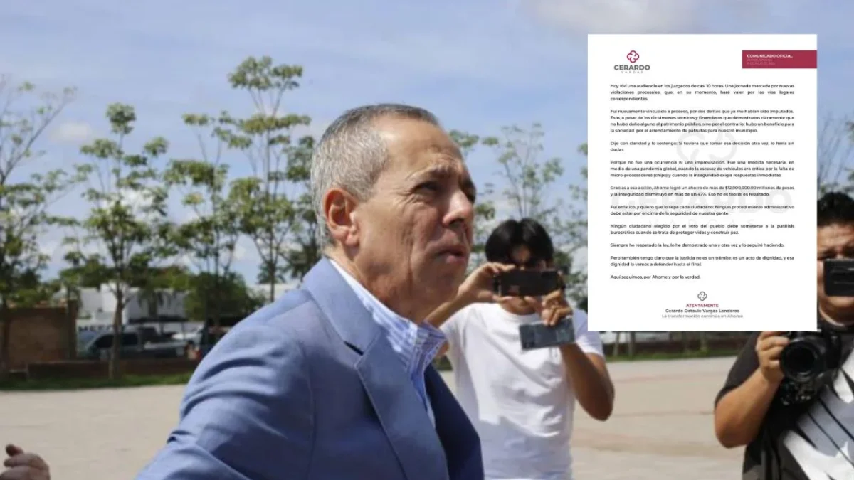 Gerardo Vargas emite postura tras vinculación a proceso