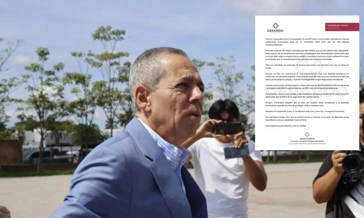 Gerardo Vargas emite postura tras vinculación a proceso