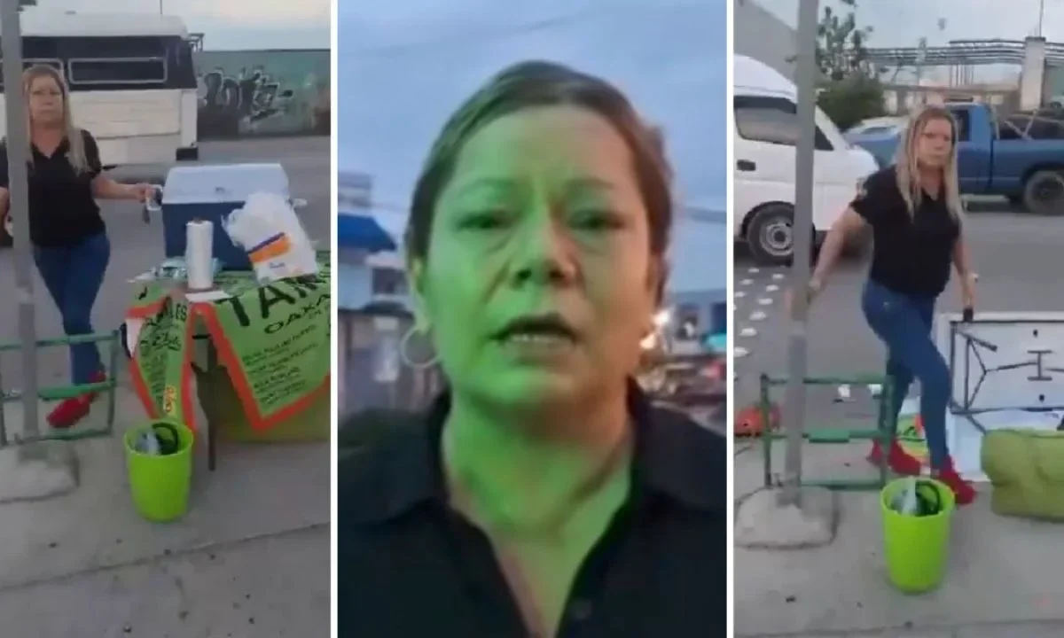 'Lady Tamales' reapareció para disculparse con comerciante afectada a quien le tiró su puesto ambulante.