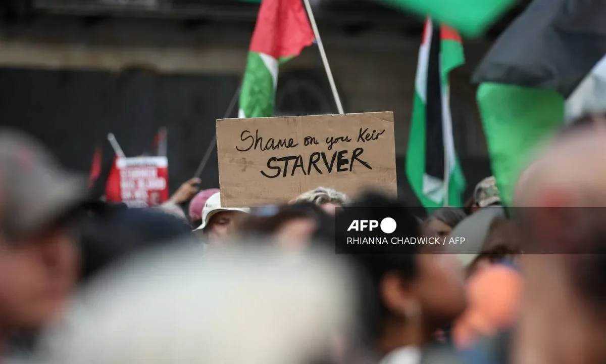 Protesta en Gran Bretaña sobre el conflicto Israel-Palestina